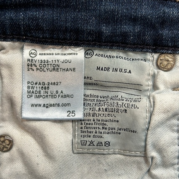 AG Adriano Goldschmied Stilt Cigarette Roll-Up Distressed Jeans Size 25 - Picture 7 of 7